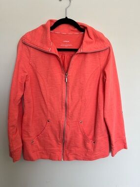 Lizwear coral cotton full-zip jacket Size M